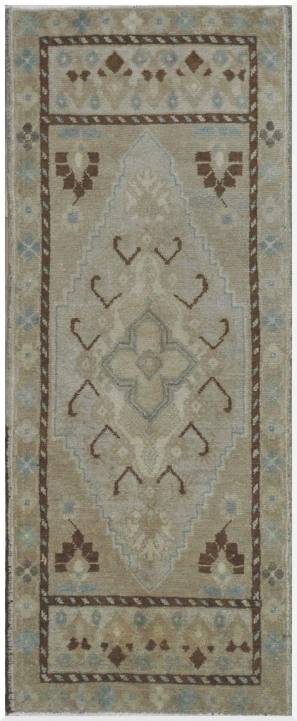 2′ x 4′ Turkish Anatolian Ivory Runner Rug Transitional Wool 2′ x 4′ Turkish Anatolian Ivory Runner Rug Transitional Wool