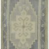2′ x 4′ Turkish Gray Green Accent Rug Transitional Wool