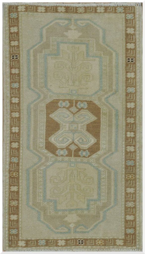 2′ x 3′ Turkish Beige Runner Rug Transitional Wool