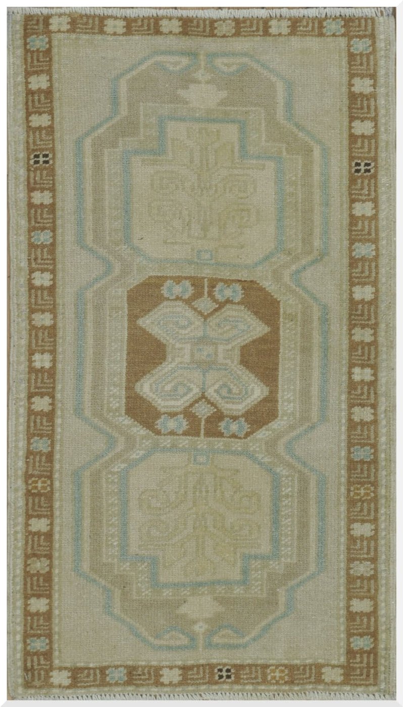 2′ x 3′ Turkish Beige Runner Rug Transitional Wool
