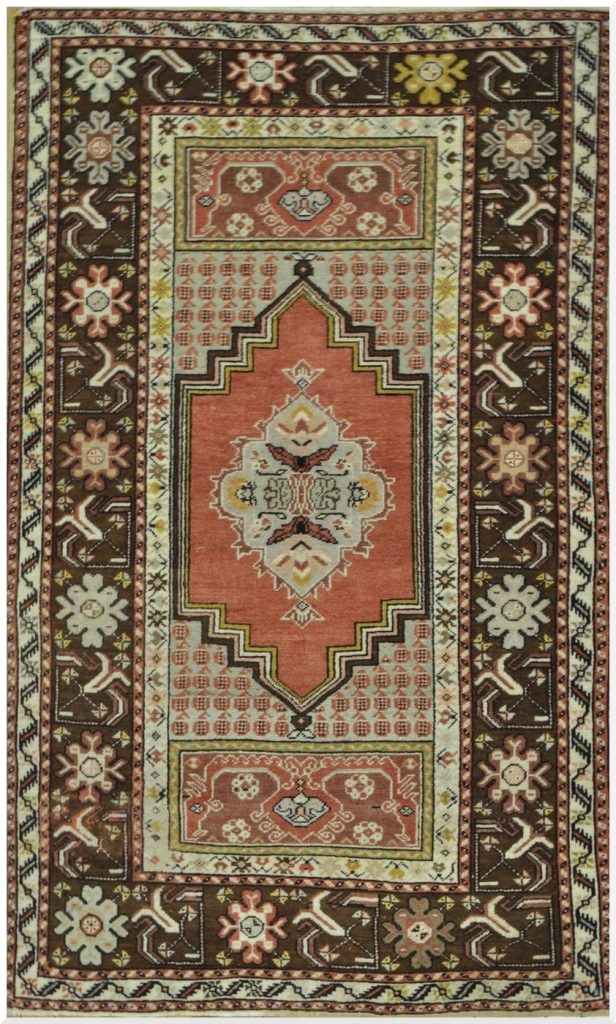 3′ x 6′ Turkish Rust Oushak Rug – Vintage Handmade Wool 3′ x 6′ Turkish Rust Oushak Rug – Vintage Handmade Wool