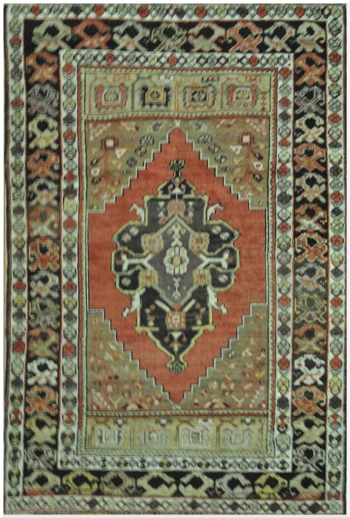4′ x 6′ Orange Fine Hand-Knotted Turkish Oushak Rug – Traditional Wool