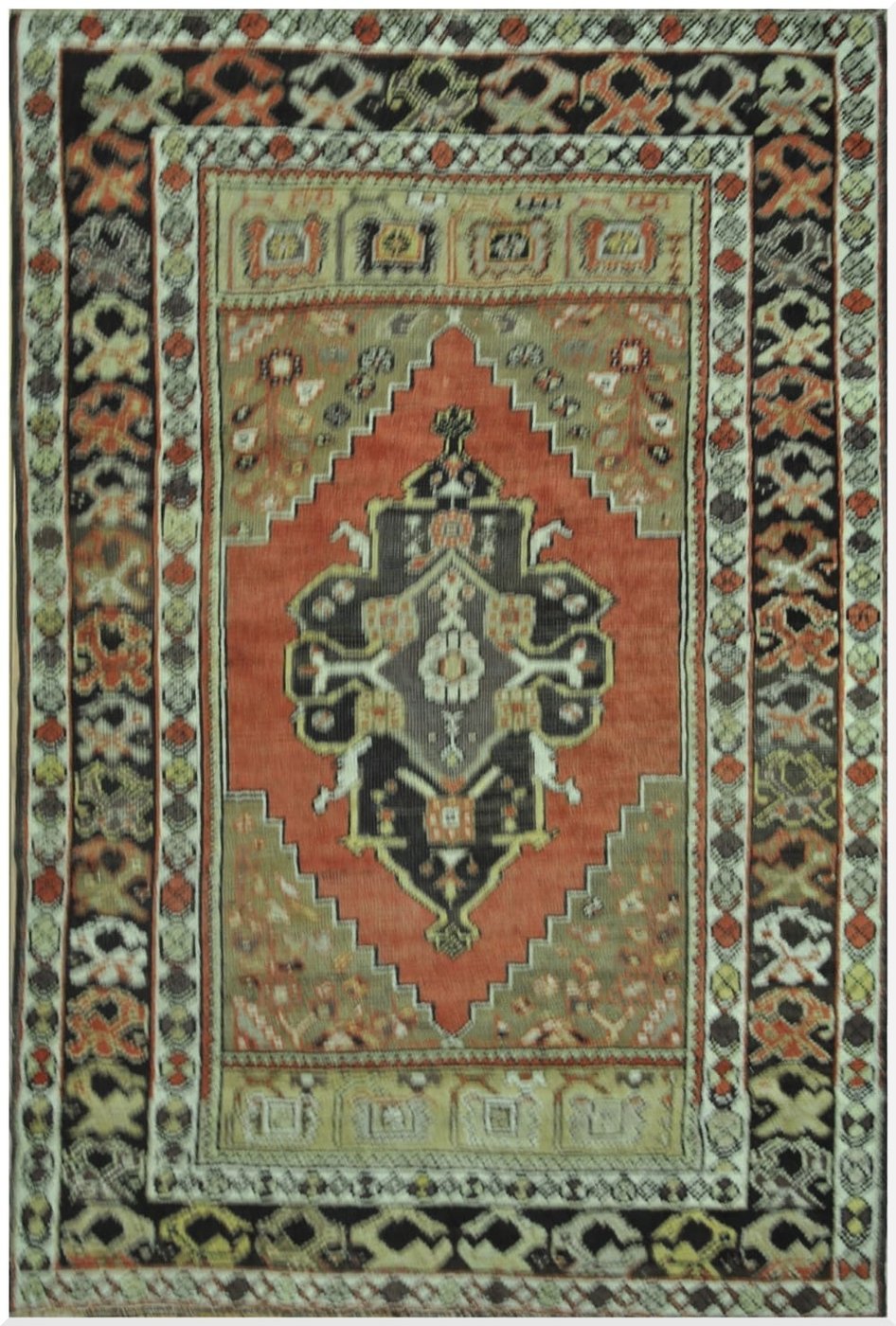 4′ x 6′ Orange Fine Hand-Knotted Turkish Oushak Rug – Traditional Wool