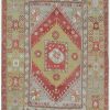 6′ x 9′ Turkey Red Sage Turkish Anatolian Rug Hand Knotted Wool