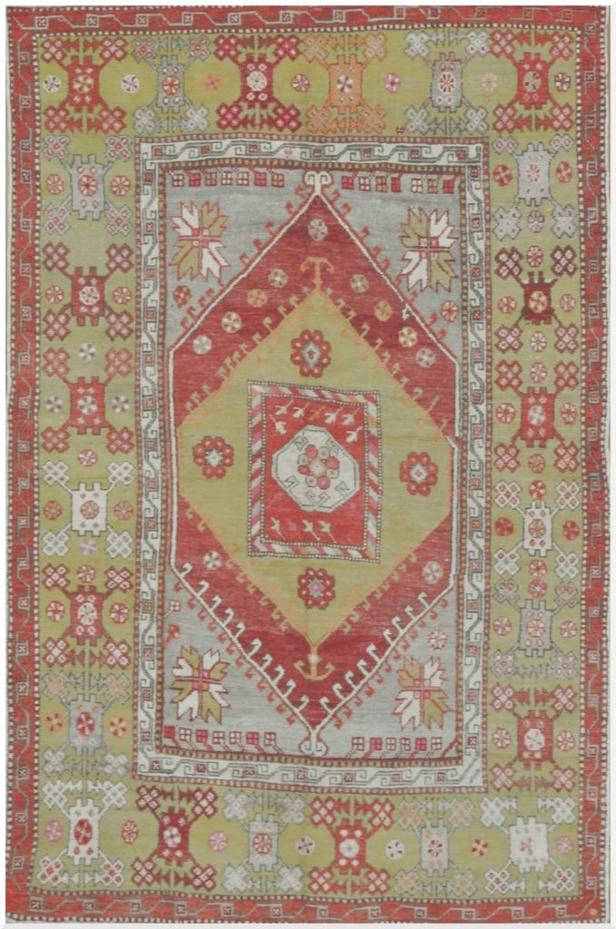 6′ x 9′ Turkey Red Sage Turkish Anatolian Rug Hand Knotted Wool