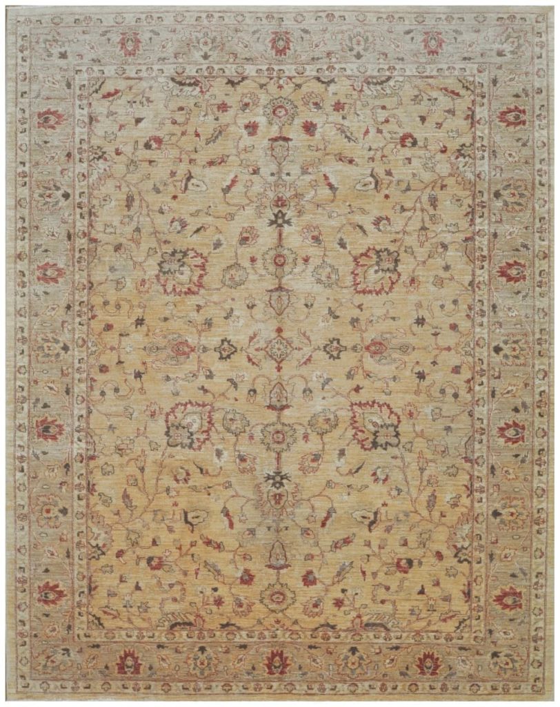 9′ x 11′ Pakistan Beige Sultanabad Rug Traditional Hand Knotted Wool