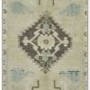2′ x 4′ Turkish Gray Green Accent Rug Transitional Wool