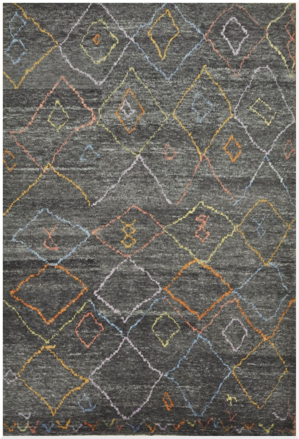 9′ x 14′ Turkey Charcoal Contemporary Rug Modern Hand Knotted Wool
