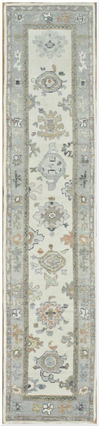 3′ x 12′ Turkish Oushak Runner Hand Knotted Wool