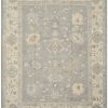 11′ x 15′ Soft Silver-Sage and Cream Hand-Knotted Fine Turkish Oushak Style Carpet – Premium Wool & Silk Blend