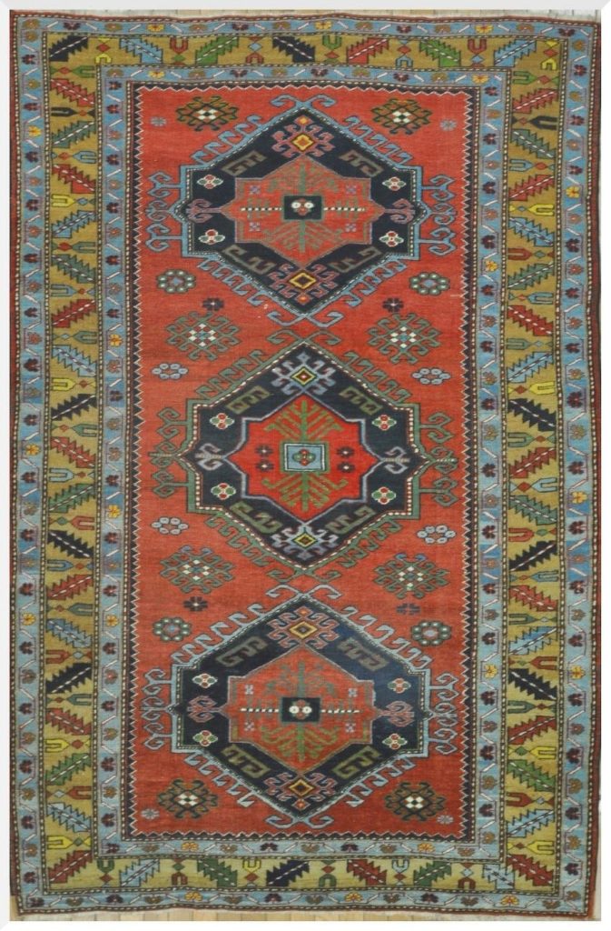 5′ x 8′ Caucasian Red Kazak Rug Traditional Hand Knotted Wool