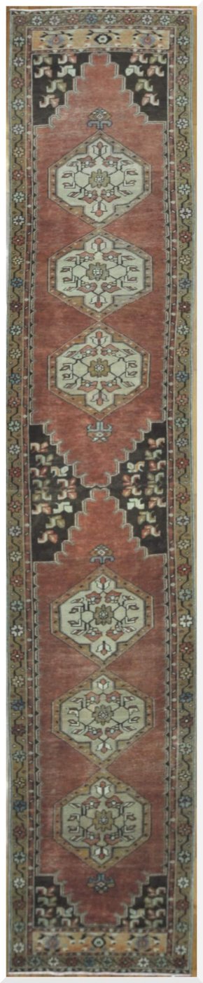 3′ x 18′ Turkish Village Runner Rug Hand Knotted Wool