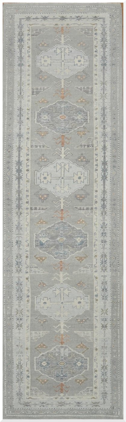 4′ x 16′ Turkish Ivory Oushak Runner Rug Hand Knotted Wool