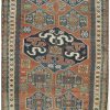 5′ x 8′ Antique Caucasian Kazak Rust Geometric Rug – Traditional Wool