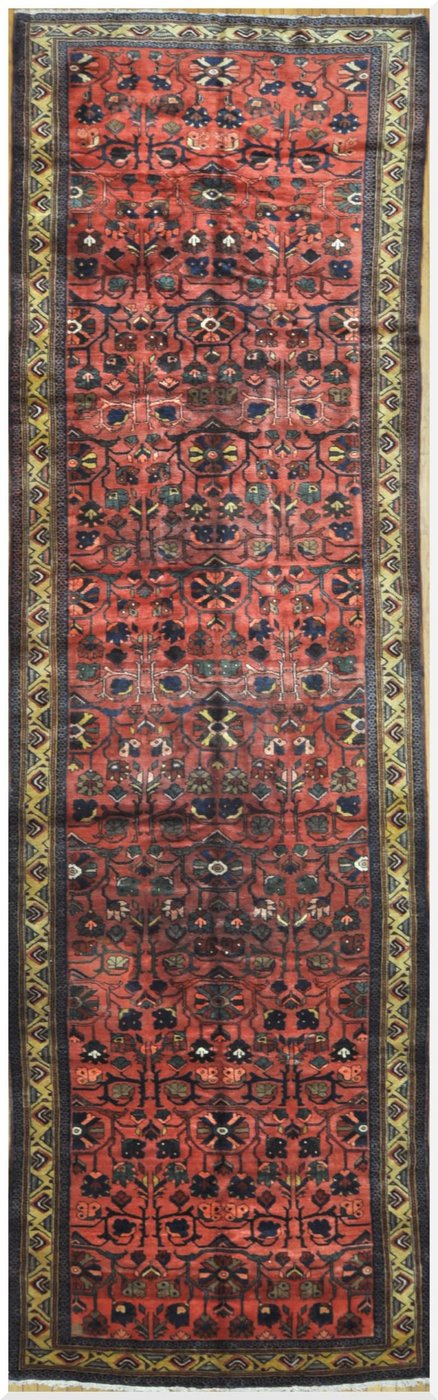 6′ x 18′ Persian Malayer(Ingelas) ventage Rug – Red – Hand Knotted Wool