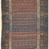 5′ x 13′ Antique Persian Kurdish Runner Rug – Hand Knotted