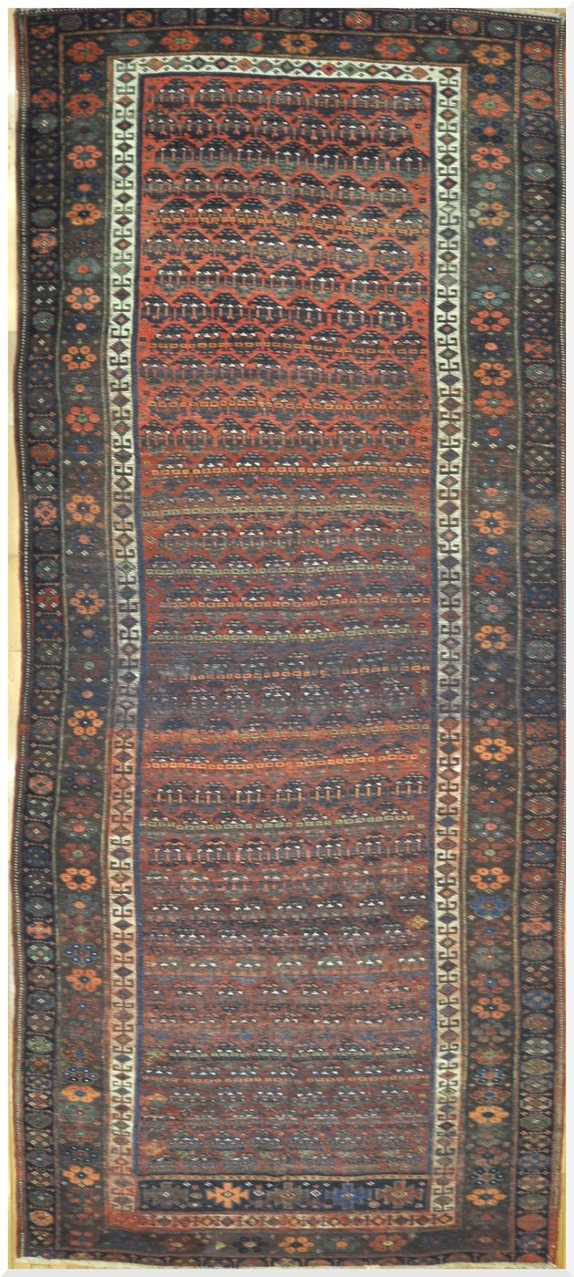 5′ x 13′ Antique Persian Kurdish Runner Rug – Hand Knotted