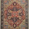 10′ x 13′ Persian Red Heriz Rug Traditional Hand-Knotted Wool