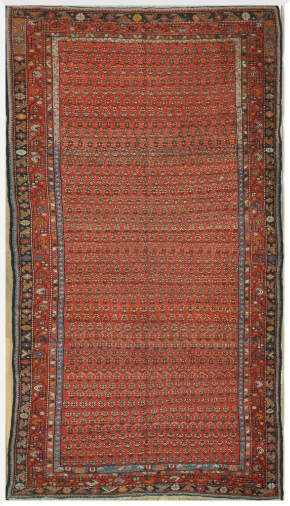 5′ x 9′ Antique Persian Malayer Rug Red Hand Knotted Wool