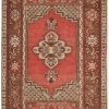 4′ x 6′ Turkish Rust Ivory Medallion Rug – Vintage Hand-Knotted Wool