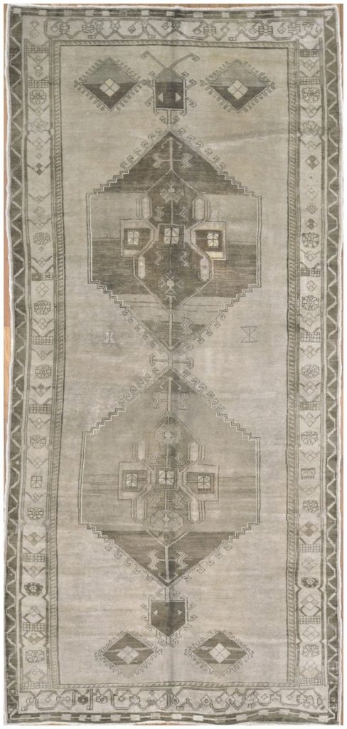 6′ x 15′ Turkish Gray Vintage Runner Rug Tribal Transitional Wool