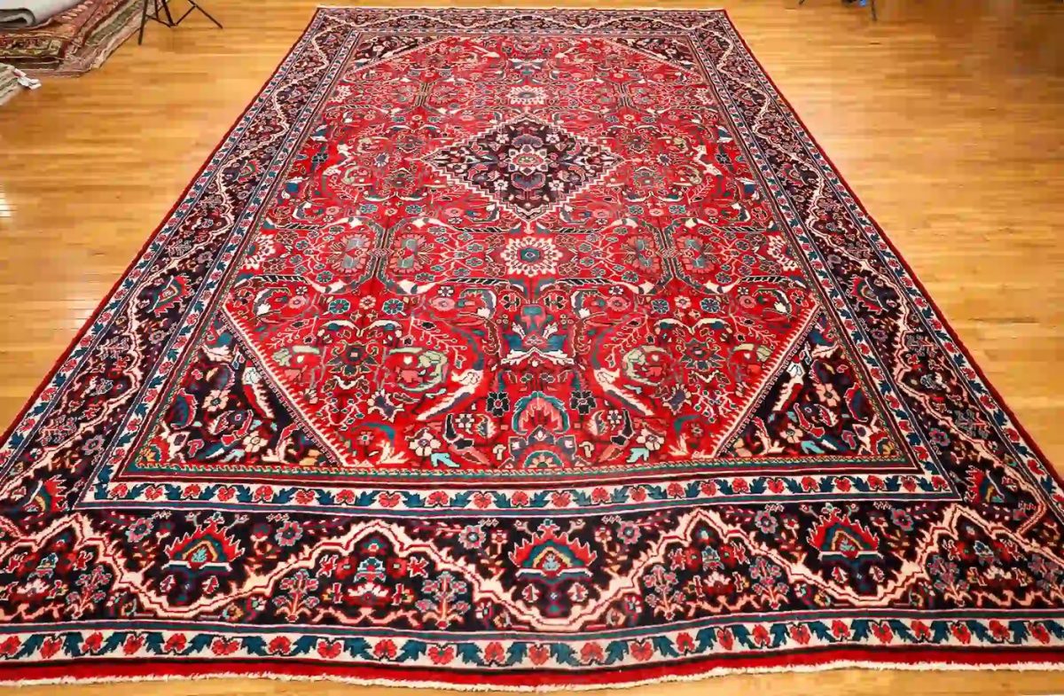 11′ x 17′ Red Fine Hand-Knotted Persian Mahal – Traditional Wool