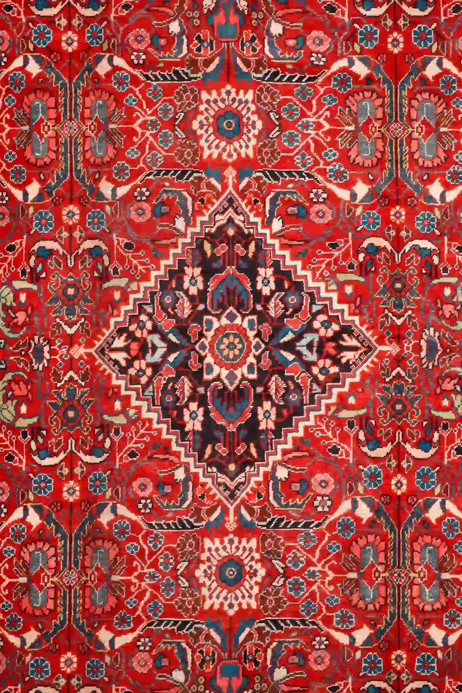 11′ x 17′ Red Fine Hand-Knotted Persian Mahal – Traditional Wool