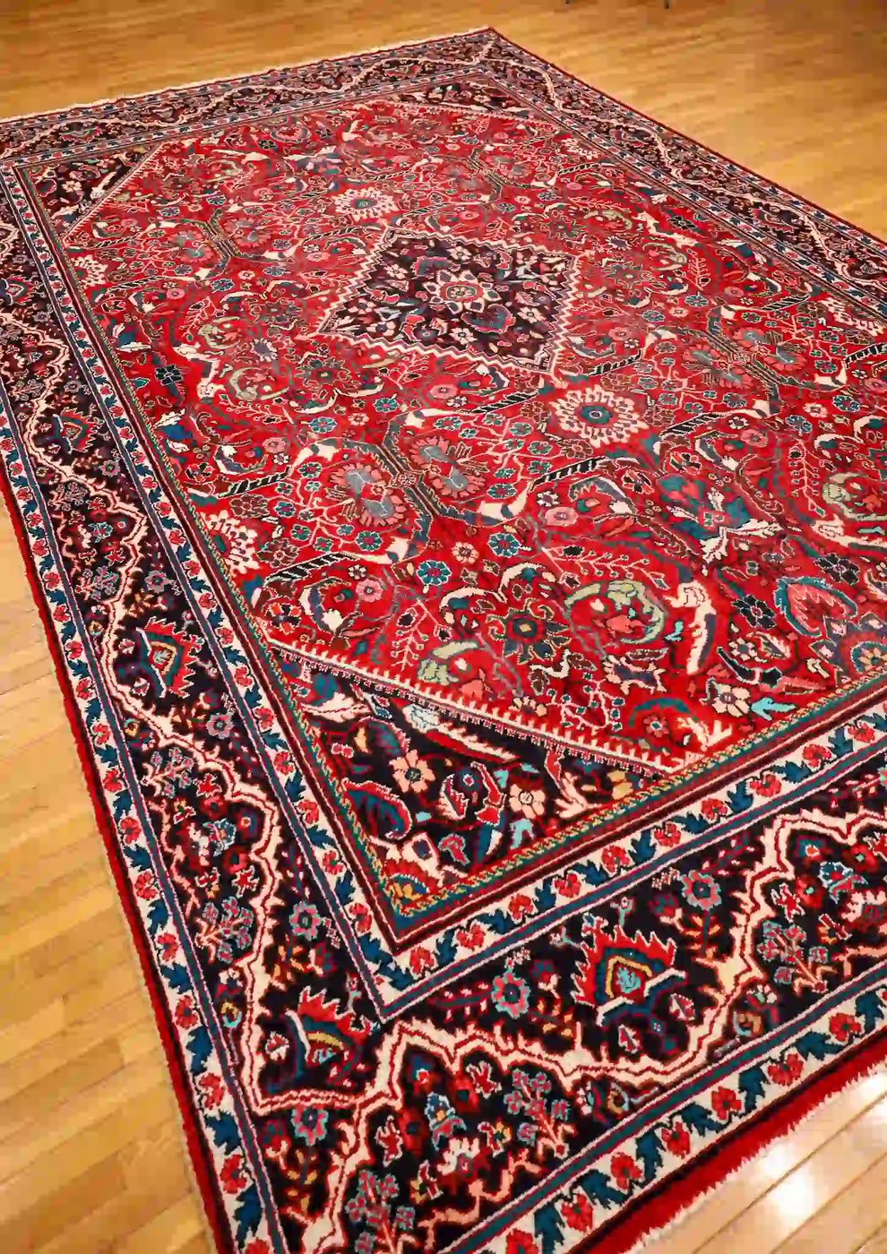 11′ x 17′ Red Fine Hand-Knotted Persian Mahal – Traditional Wool
