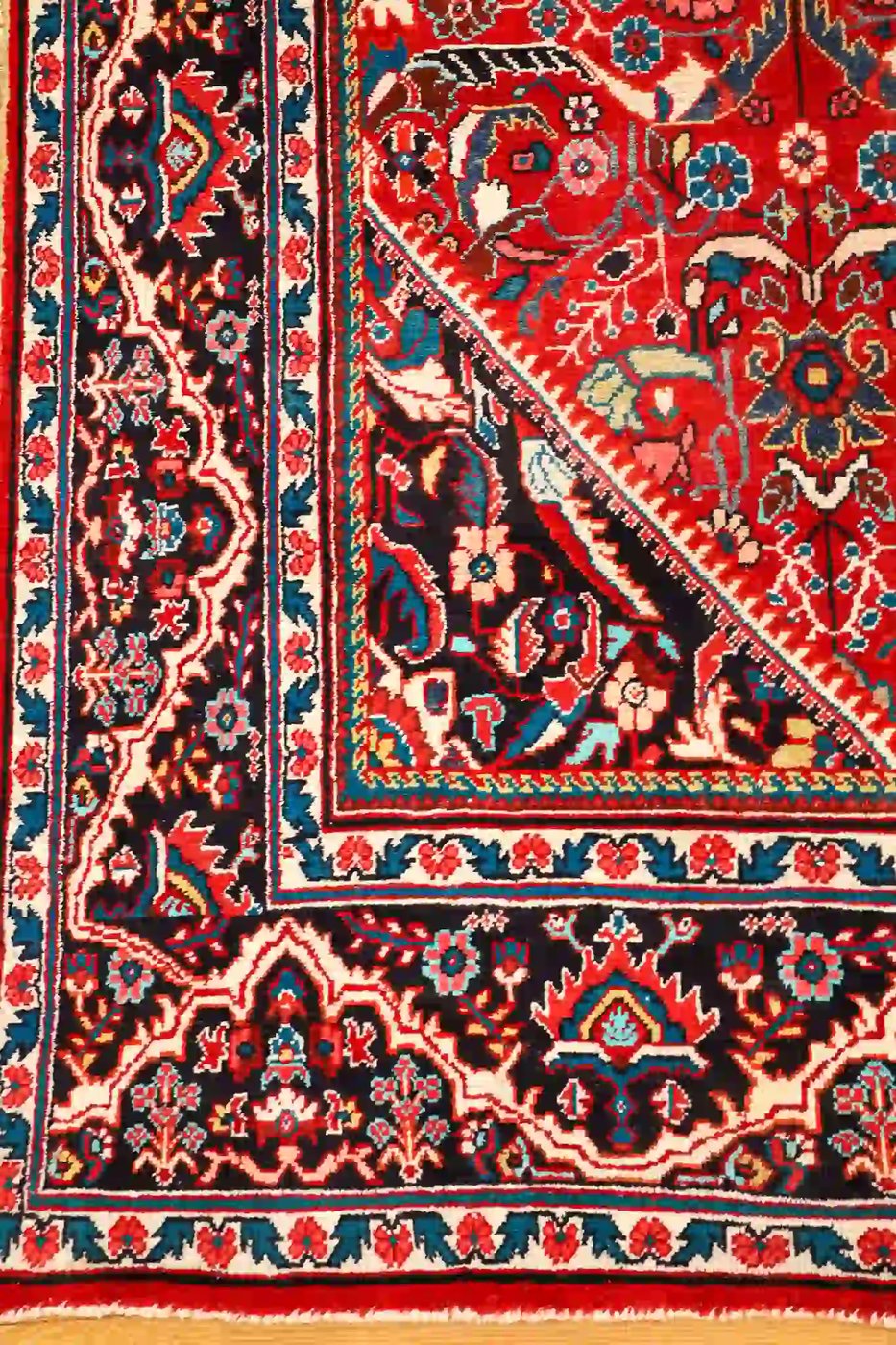 11′ x 17′ Red Fine Hand-Knotted Persian Mahal – Traditional Wool