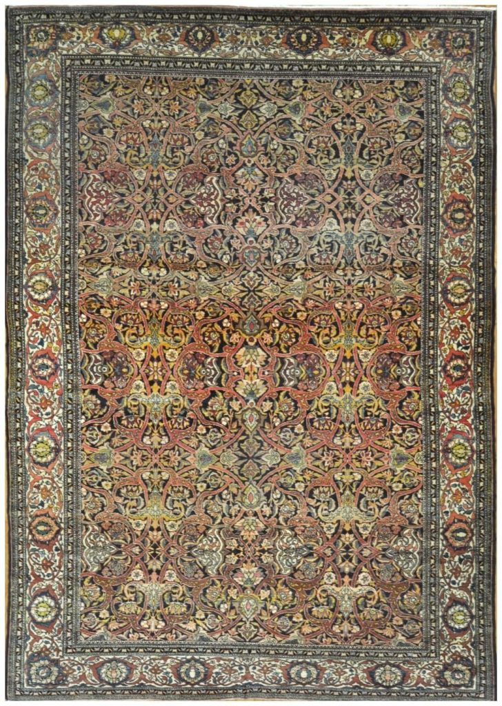 10′ x 16′ Antique Persian Isfahan Rug Hand-Knotted Wool