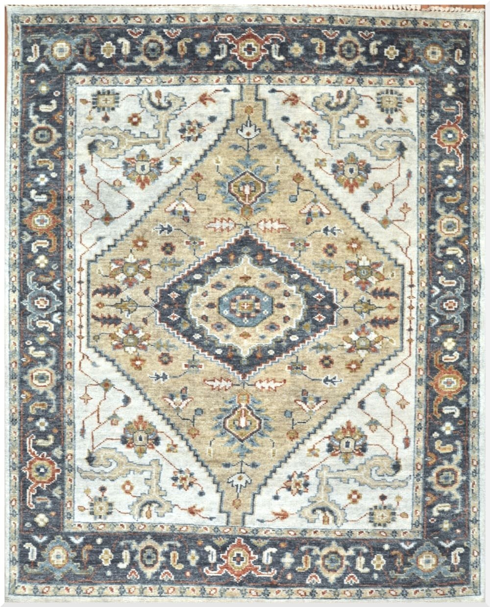 8′ x 10′ Indian Gold Ziegler Rug – Hand-Knotted Wool