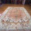 10′ x 13′ Peach Fine Hand-Knotted Semi-Antique Turkish Oushak Rug – Traditional Wool