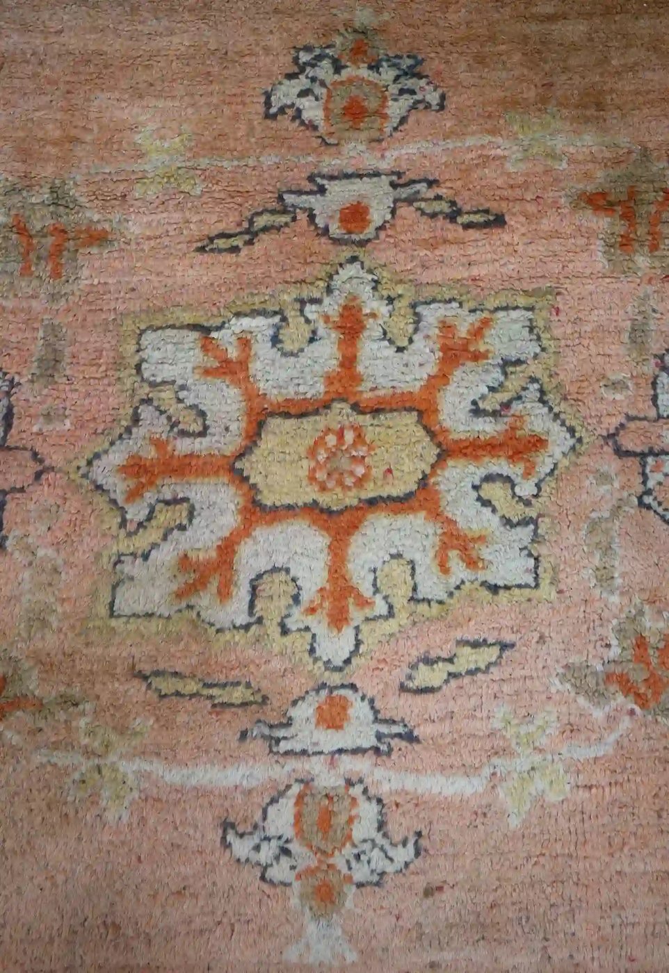 10′ x 13′ Peach Fine Hand-Knotted Semi-Antique Turkish Oushak Rug – Traditional Wool