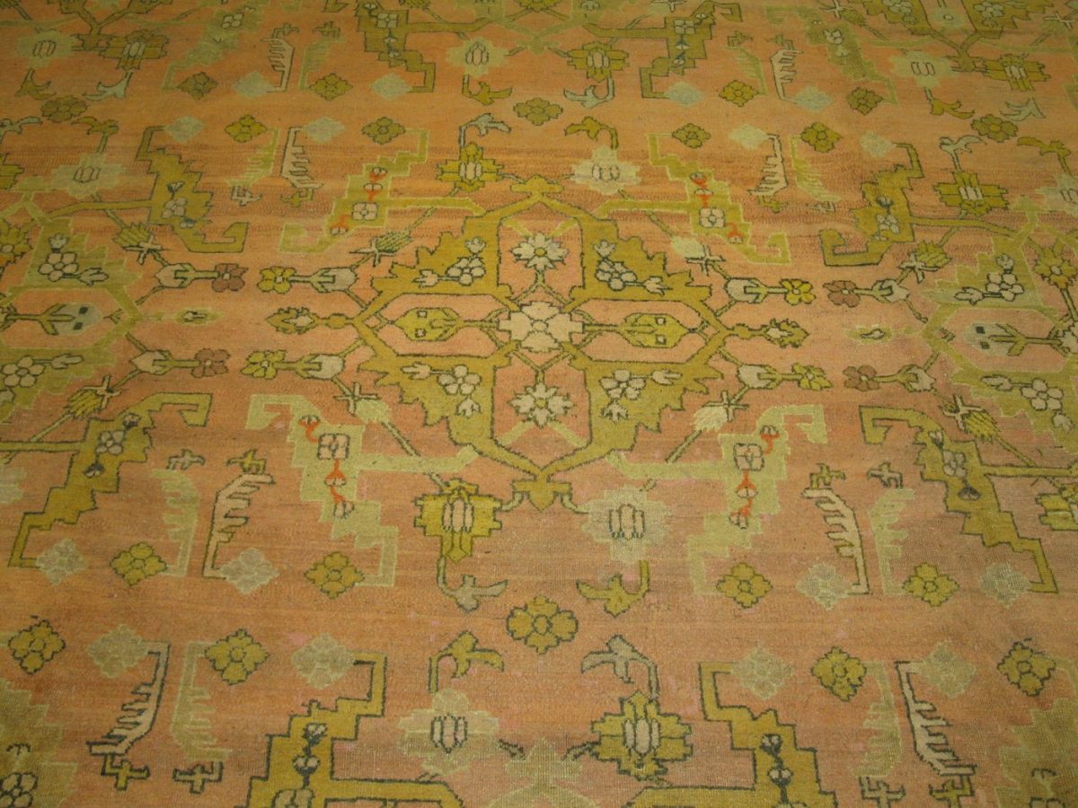 11′ x 13′ Salmon Fine Hand-Knotted Indian Agra Rug – Traditional Wool and Cotton