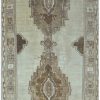 7′ x 14′ Beige Fine Hand-Knotted Turkish Anatolian Rug – Transitional Traditional Wool