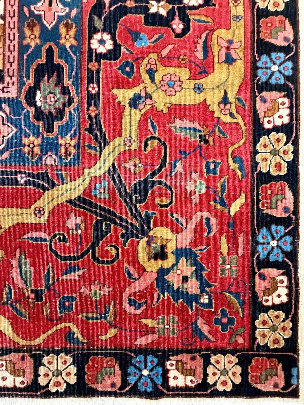 14′ x 20′ Ivory Fine Hand-Knotted Antique Indian Agra Rug – Traditional Wool