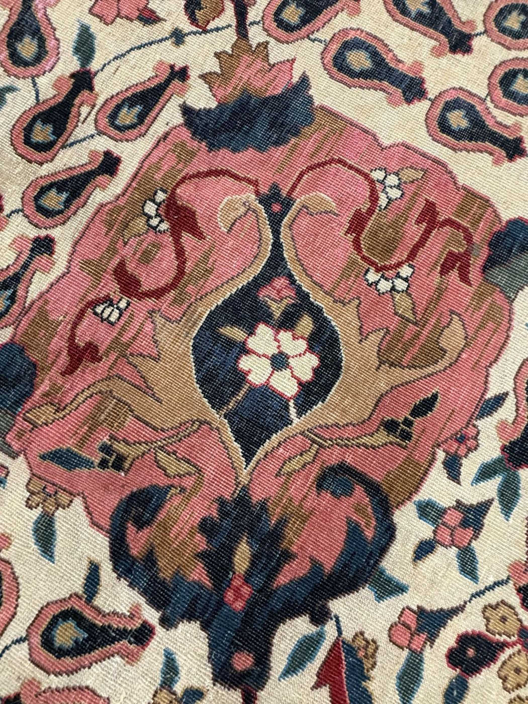14′ x 20′ Ivory Fine Hand-Knotted Antique Indian Agra Rug – Traditional Wool