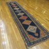 3′ x 14′ Navy Fine Hand-Knotted Caucasian Tribal Runner – Traditional Wool