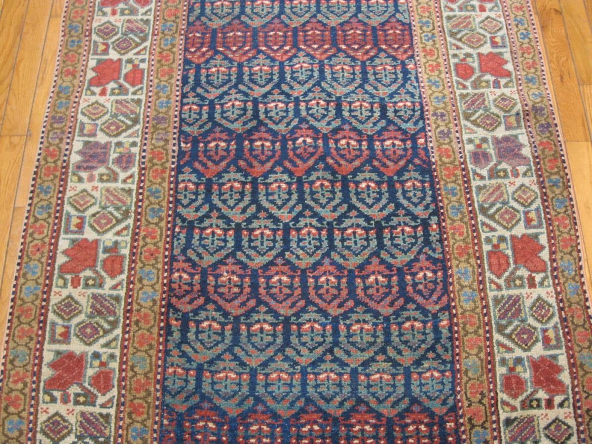 3′ x 11′ Navy Fine Hand-Knotted Persian Kurdish Runner – Traditional Wool
