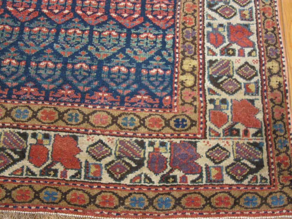 3′ x 11′ Navy Fine Hand-Knotted Persian Kurdish Runner – Traditional Wool