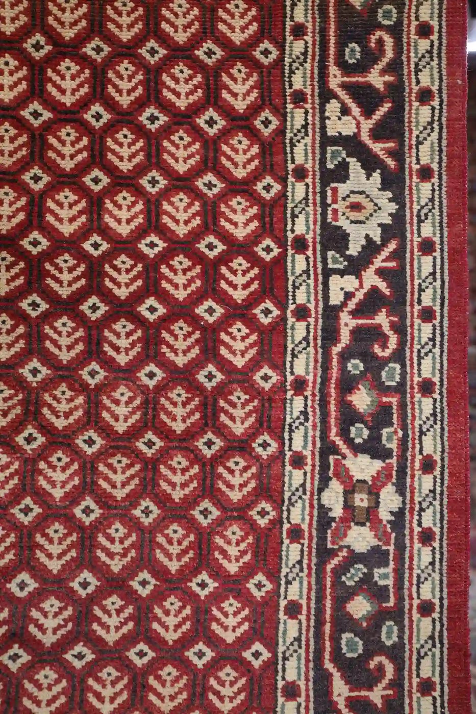 4′ x 12′ Beige Fine Hand-Knotted Vintage Turkish Oushak Runner – Traditional Wool