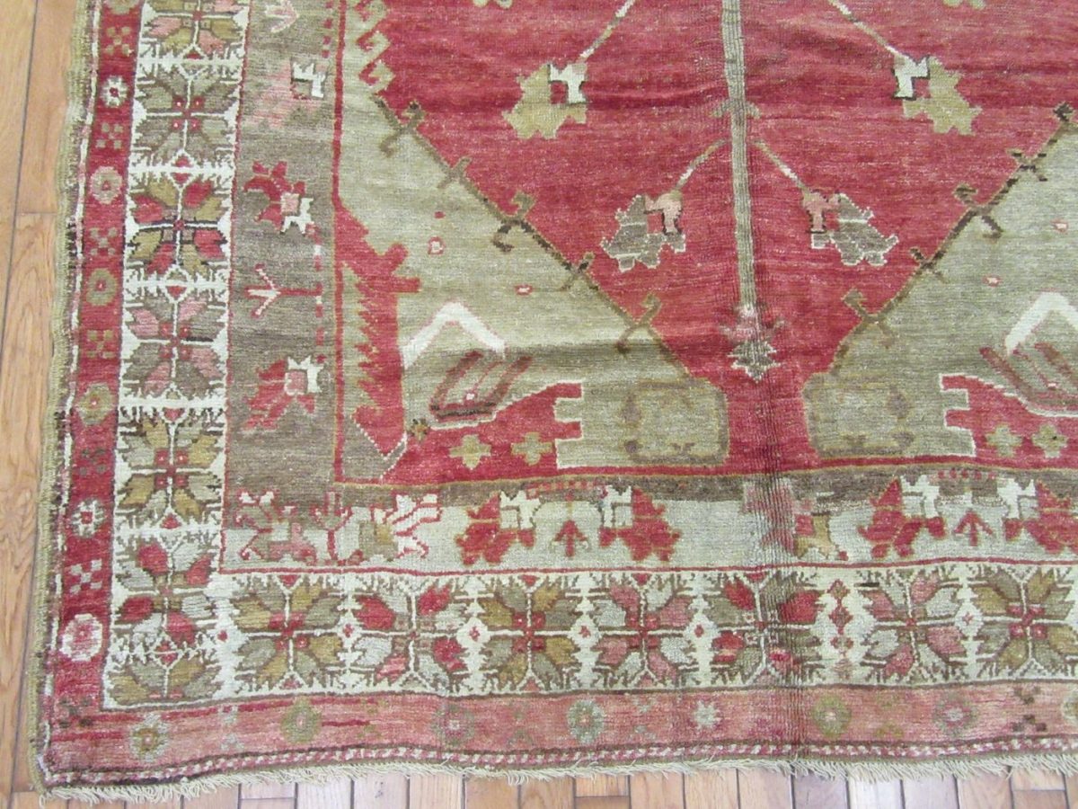 5′ x 10′ Red Fine Hand-Knotted Turkish Vintage Rug – Transitional Tribal Wool