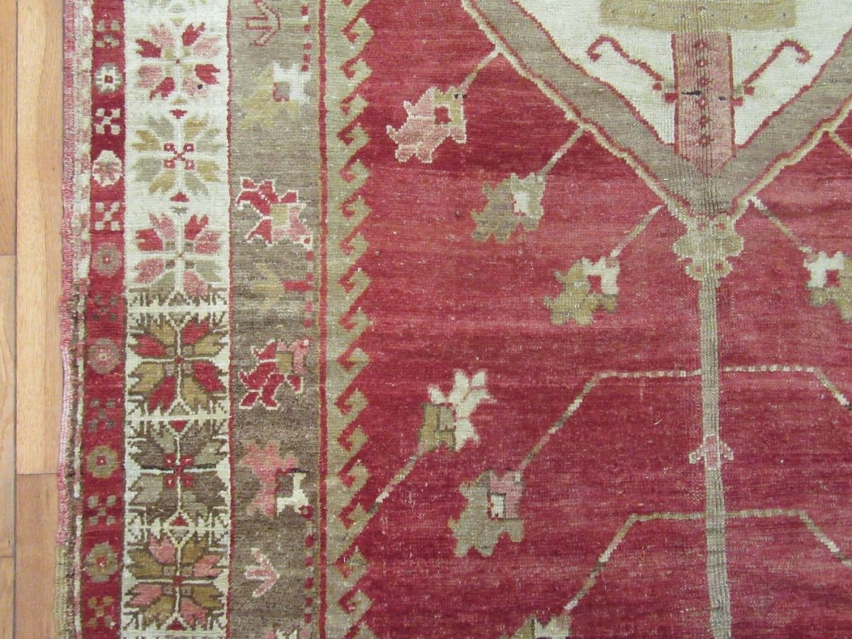 5′ x 10′ Red Fine Hand-Knotted Turkish Vintage Rug – Transitional Tribal Wool