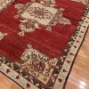 7′ x 9′ Red Fine Hand-Knotted Turkish Oushak Rug – Traditional Wool