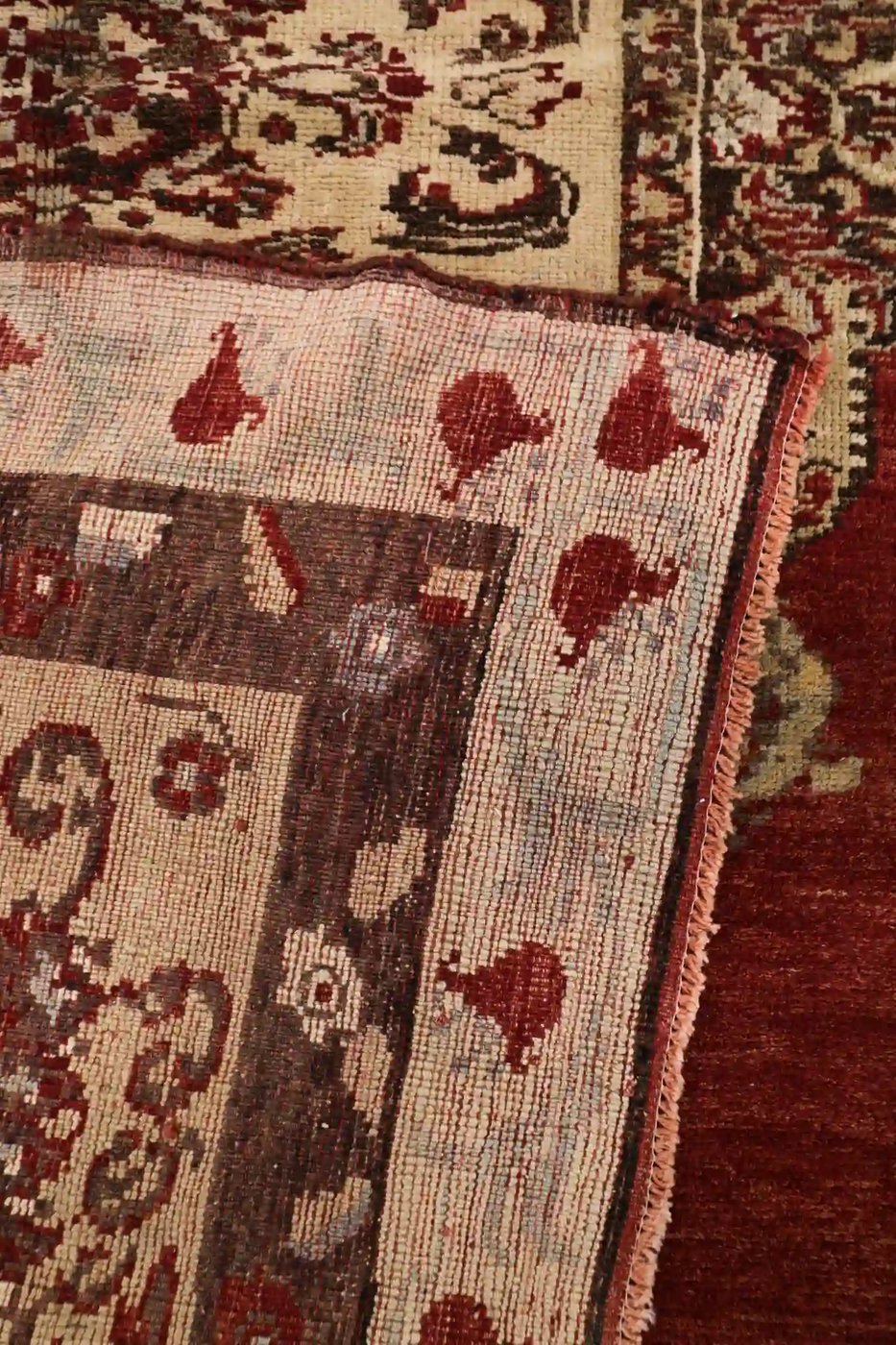 7′ x 9′ Red Fine Hand-Knotted Turkish Oushak Rug – Traditional Wool
