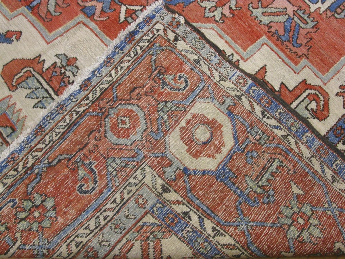 13′ x 14′ Terracotta Fine Hand-Knotted Persian Serapi Rug – Traditional Wool