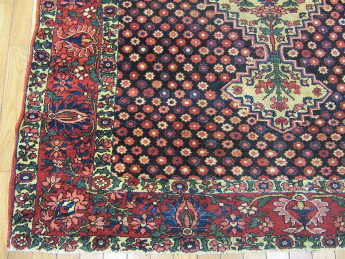 5′ x 7′ Navy Fine Hand-Knotted Persian Bakhtiary Rug – Traditional Wool
