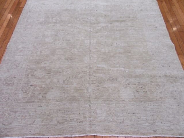 6′ x 6′ Beige Fine Hand-Knotted Pakistani Oriental Rug – Transitional Wool