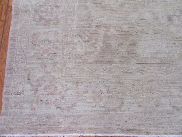 6′ x 6′ Beige Fine Hand-Knotted Pakistani Oriental Rug – Transitional Wool