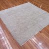 6′ x 6′ Beige Fine Hand-Knotted Pakistani Oriental Rug – Transitional Wool